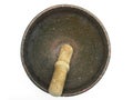 vintage ceramic mortar and pestle top view