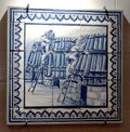 Antique Ceramics Retro Macao Azulejo Ancient Vintage Macau Wine Museum Portuguese Heritage Delft China Ceramic Tile Blue Porcelain Royalty Free Stock Photo