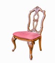 Antique Chair with Cushion isolated with clipping path. Royalty Free Stock Photo
