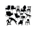 Antique Chair Silhouettes Royalty Free Stock Photo