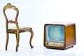 Antique Chair and Television Royalty Free Stock Photo