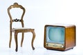 Antique Chair And Television Royalty Free Stock Photo