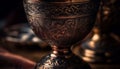 Antique chalice, ornate cross, symbolize ancient Russian Catholic spirituality generated by AI