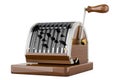 Antique check writer, 3D rendering Royalty Free Stock Photo