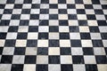 Antique checkered marble floor, black and white tiles Royalty Free Stock Photo