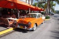 Antique Chevrolet sedan in Miami Beach, Florida.