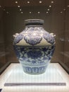 Antique Chinese blue and white porcelain of Yuan Dynasty