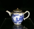 Antique Chinese Ceramic Teapot Landscape Golden Embellishment Qianlong Qing Dynasty Forbidden City Maritime Silkroad Palace Museum Royalty Free Stock Photo