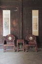 Antique Chinese furniture in historic building