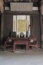 Antique Chinese furniture in historic building