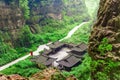 Antique Chinese historical tavern in the woods