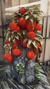 Antique Chinese Sculpture Lychee Fruits Tree Arts Decoration Creative Crafts Nature Plants Leaves Indoor Crafts