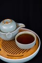 Antique Chinese tea cup set with black background Royalty Free Stock Photo