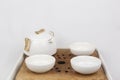 Antique Chinese tea cup set with white background Royalty Free Stock Photo