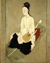 Antique asian woman painting Royalty Free Stock Photo