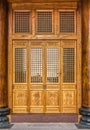 The antique Chinese wooden carved doors