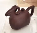 Antique Chinese Zodiac Animal Goat Teapots Purple Clay Teapot Sheep Kettle Yixing Zisha Ceramic Pot Sculpture Arts Craftsmanship Royalty Free Stock Photo