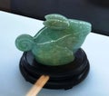 Antique Chinese Zodiac Animals Bunny Jade Teapots Rabbit Teapot Design Kettle Precious Stone Rock Pot Sculpture Arts Craftsmanship