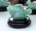 Antique Chinese Zodiac Animals Bunny Jade Teapots Rabbit Teapot Design Kettle Precious Stone Rock Pot Sculpture Arts Craftsmanship Royalty Free Stock Photo