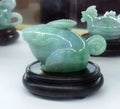 Antique Chinese Zodiac Animals Rabbit Teapots Jade Teapot Design Kettle Precious Stone Rock Pot Sculpture Arts Craftsmanship