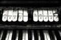 Antique Church Organ Keyboard and Switches Royalty Free Stock Photo