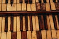 Antique church organ keys Royalty Free Stock Photo
