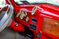 Antique classic car red dashboard Royalty Free Stock Photo