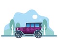 Antique classic car vehicle sideview Royalty Free Stock Photo