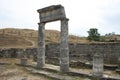 Antique classic columns on the ruins of the ancient city