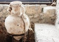 Antique clay pot from museum in castle Acicastello in Acitrezza, Sicily, Italy