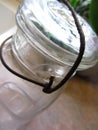 Antique Clear Canning Jar with Metal Bale