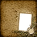 Antique clock face with lace and firtree Royalty Free Stock Photo