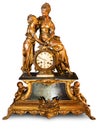 Antique clock with figurines Royalty Free Stock Photo