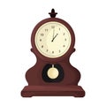 Antique clock isolated cartoon icon. Vector illustration old watch on white background. Vector cartoon illustration icon Royalty Free Stock Photo