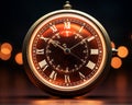 an antique clock with roman numerals on a dark background Royalty Free Stock Photo