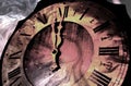 Antique clock striking midnight Royalty Free Stock Photo