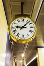 Antique clock at a tube station