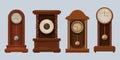 Antique clock. Vintage retro time symbols old realistic premium clocks decent vector template set Royalty Free Stock Photo