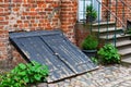 Antique coal cellar door in Stralsund, Germany