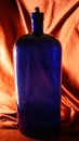 Antique cobolt blue apothecary bottle Royalty Free Stock Photo