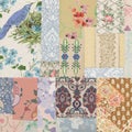 Antique Collage of shabby chic vintage wallpapers