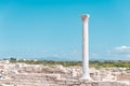 Antique column at Kourion archaeological site. Limassol District, Cyprus