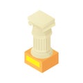 Antique column pillar icon, cartoon style Royalty Free Stock Photo