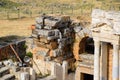 Antique columns and arches in the Hierapolis amphitheater