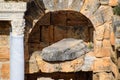 Antique columns and arches in the Hierapolis amphitheater