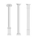 Antique columns from marble stone realistic vector Royalty Free Stock Photo