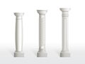 Antique columns set isolated on white background. Royalty Free Stock Photo
