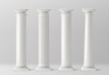 Antique columns set isolated on white background Royalty Free Stock Photo