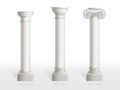 Antique columns set of Tuscan, Doric, Ionic Order. Royalty Free Stock Photo
