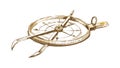 Antique Compass with Arrow Pointer, vector design Generative AI Royalty Free Stock Photo